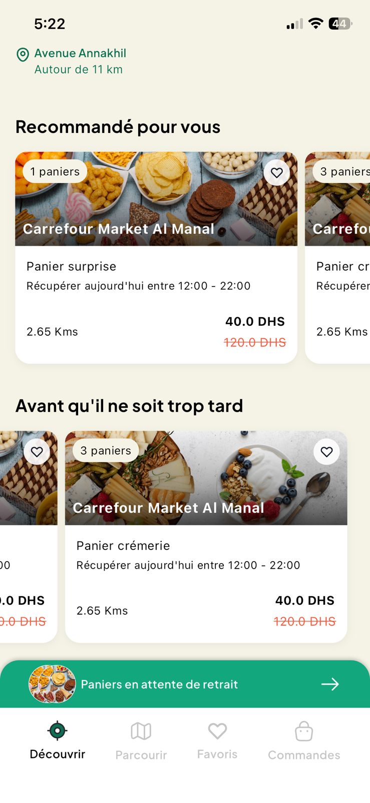 Aperçu de l'application Baya